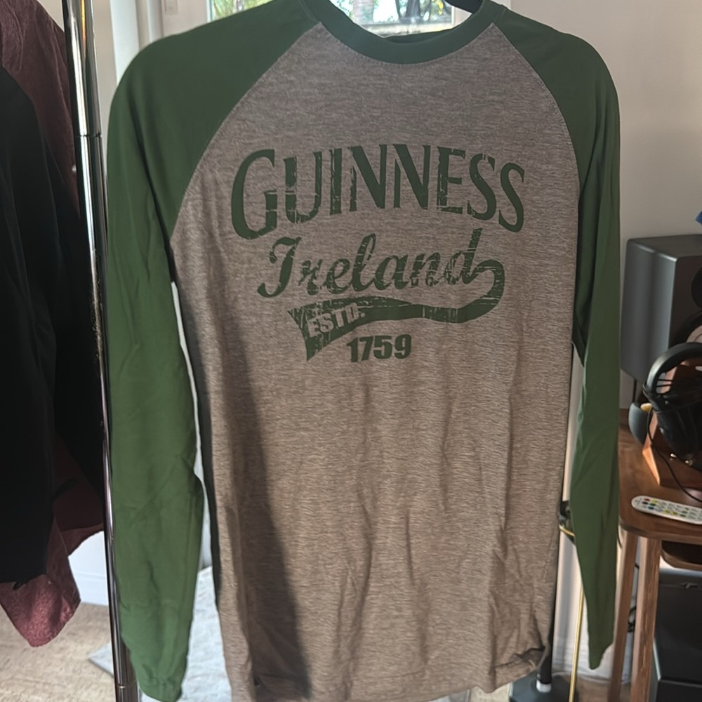 Guinness Official Merchandise long sleeve baseball tee - size small relaxed fit
